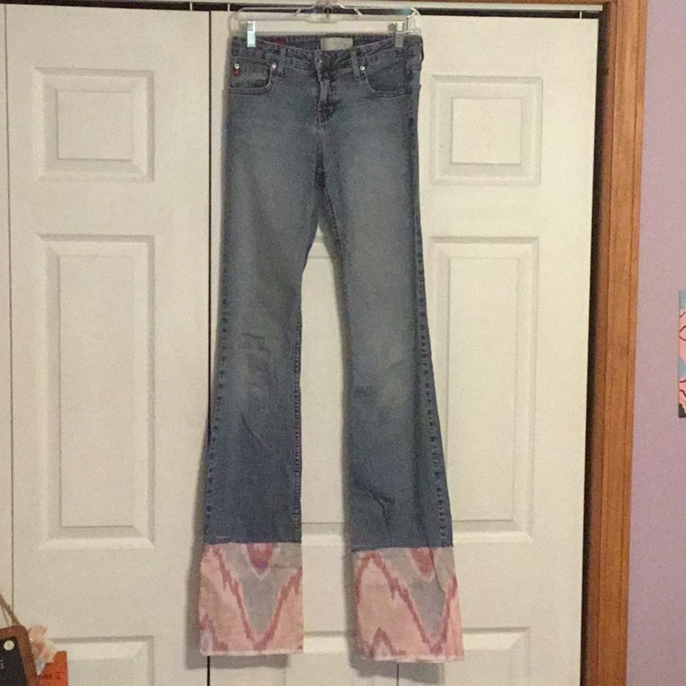 Upcycled Aztec Jeans Size 3‎ Long